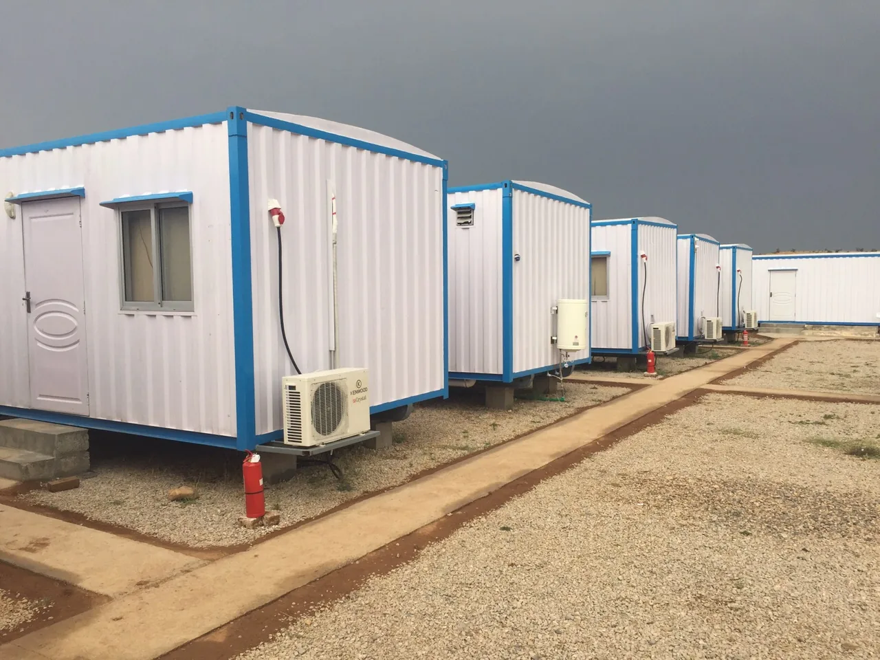 Enhanced company archive image showing a portable prefabricated cabin building