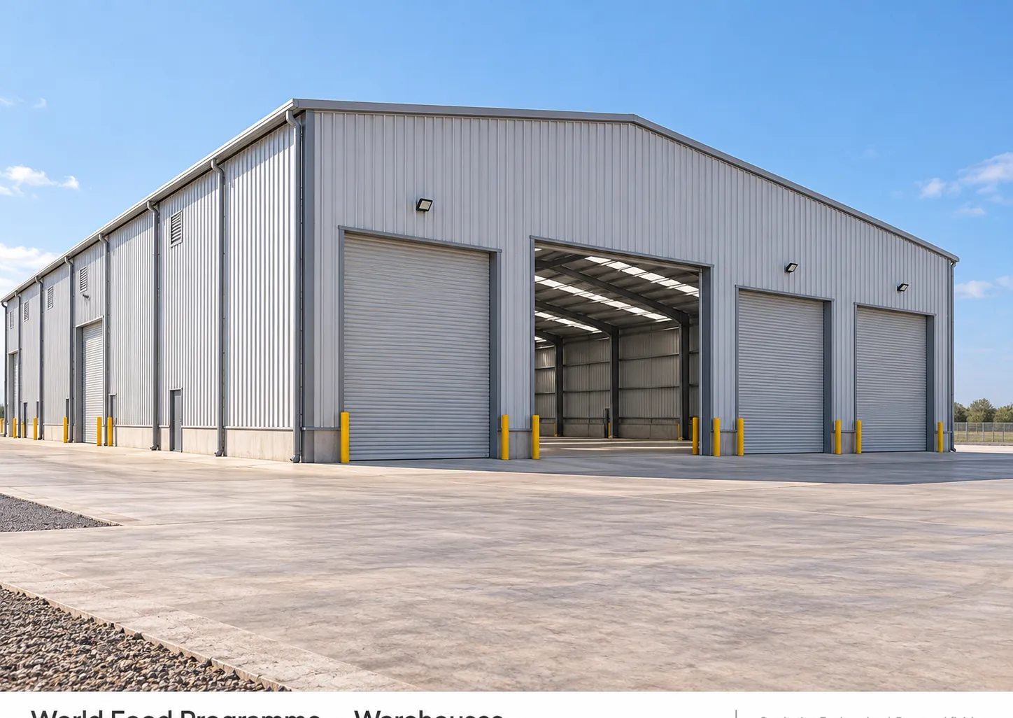 Illustrative completed warehouse concept, not a site photograph